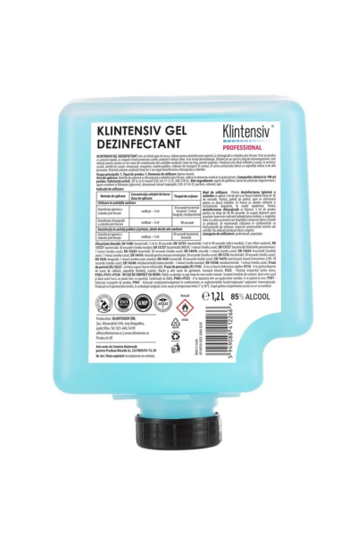 PACHET Dispenser cu senzor + Cartuș gel dezinfectant mâini, 1,2 litri Klintesiv